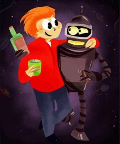 Futurama Bros Space paint by number