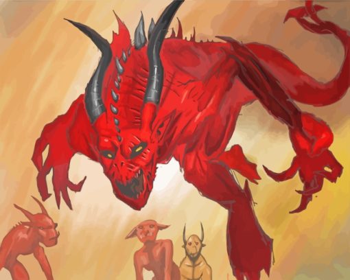 Fantasy Demon Devil paint by numbers
