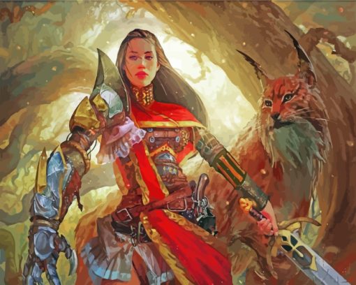 Fantasy Female Warrior paint by numbers