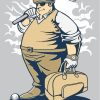 Fat Golfer Illustration paint by number