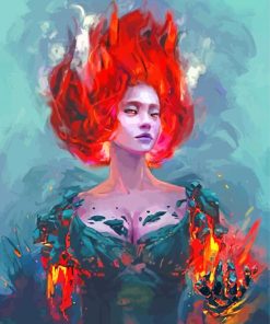 Fire Lady paint by numbers