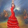 Flamenco Dancer Red Dress paint by numbers