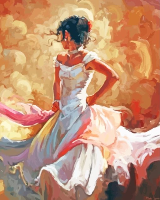 Flamenco Woman Art paint by numbers