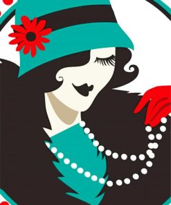 Flapper Lady Illustration paint by numbers