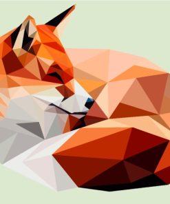 Geometric Fox paint by number