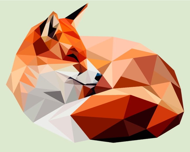Geometric Fox paint by number