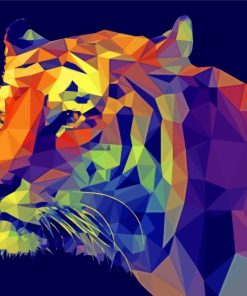Geometric Tiger paint by number