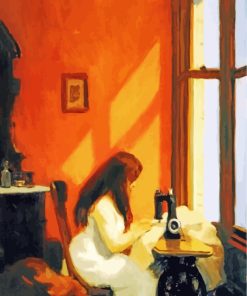 Girl At Sewing Machine Hopper Paint by numbers