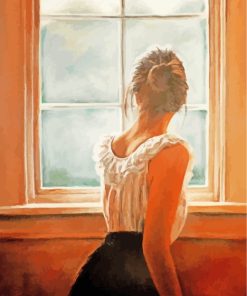 Girl At The Window paint by number