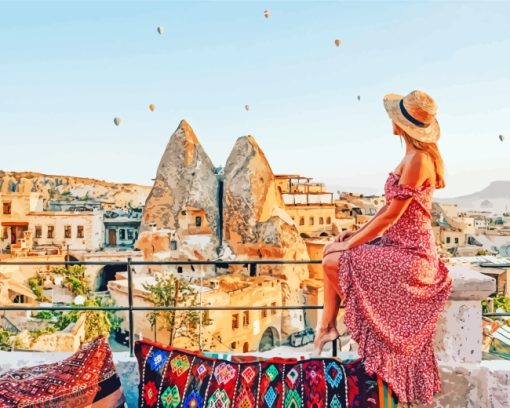 Girl In Cappadocia paint by numbers