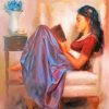 Girl Reading Book Art paint by number