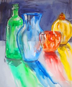 Glass Bottles Art paint by numbers