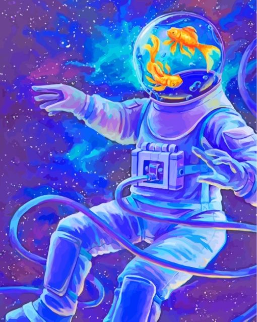 Goldfish Astronaut paint by numbers
