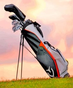 Grey Golf Bag paint by numbers