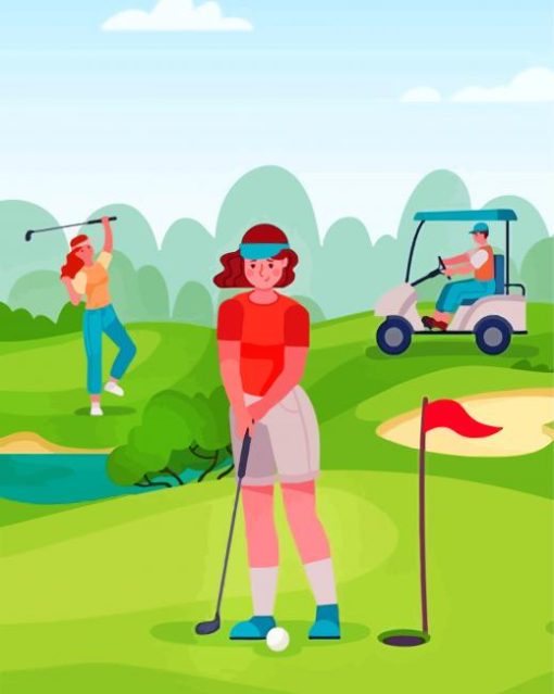 Golfer Illustration paint by numbers