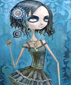 Goth Girl Cartoon paint by numbers