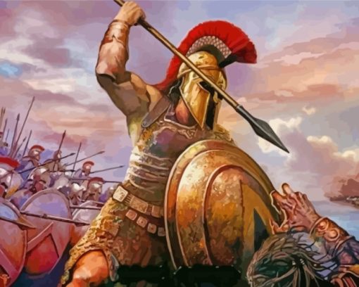 Greek Warrior paint by numbers