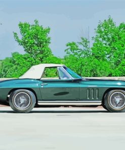 Green Corvette Car paint by numbers