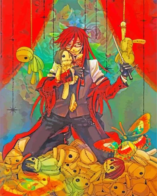 Grell Sutcliff Black Butler Anime paint by numbers