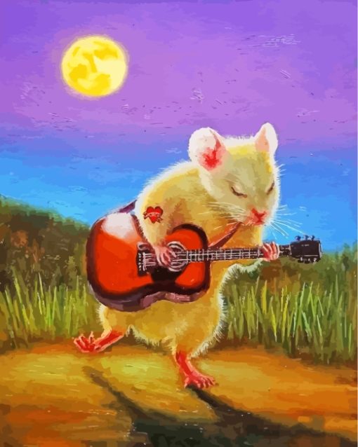 Mouse Guitarist Paint by numbers