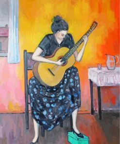 Guitarist Woman Art paint by numbers