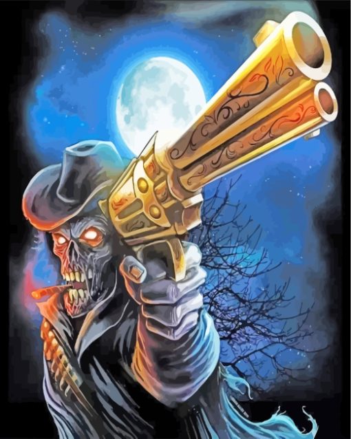 Gunslinger Zombie paint by numbers