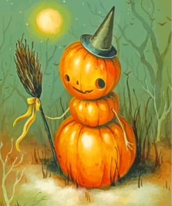 Halloween Pumpkin Man paint by number