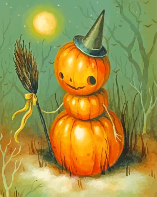 Halloween Pumpkin Man paint by number