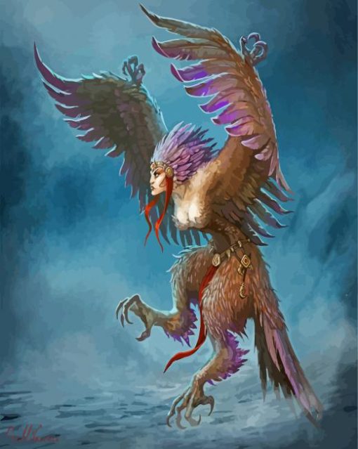 Harpy Evil Lady paint by numbers