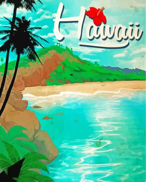 Aesthetic Hawaii Beach paint by numbers