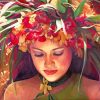 Hawaiian Lady With Floral Headdreads paint by numbers