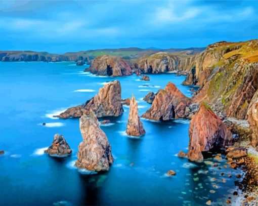 Hebrides Seascape paint by numbers
