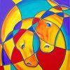 Horses Cubism paint by numbers