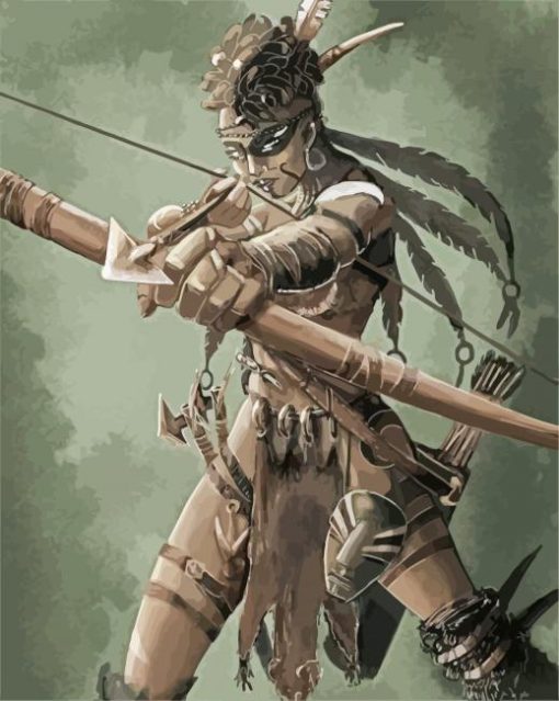 Huntress Lady paint by numbers