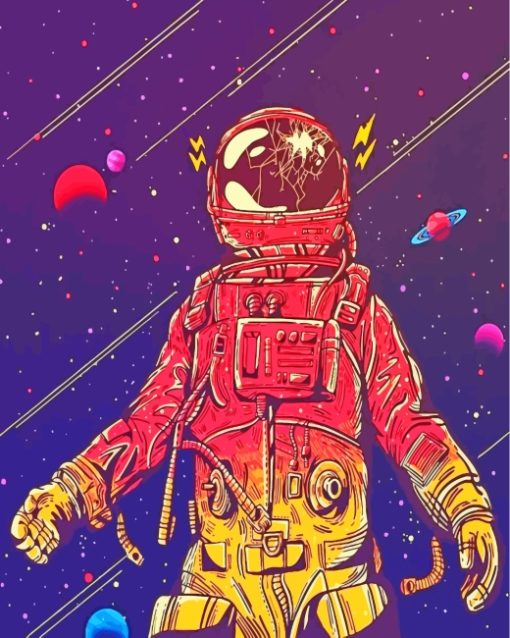 Illustration Astronaut paint by number