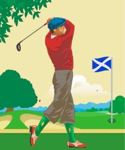 Illustration Golfer paint by numbers