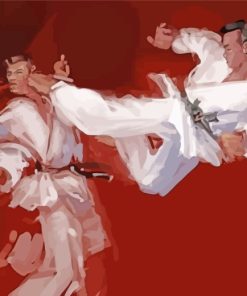 Karate Players Art paint by number