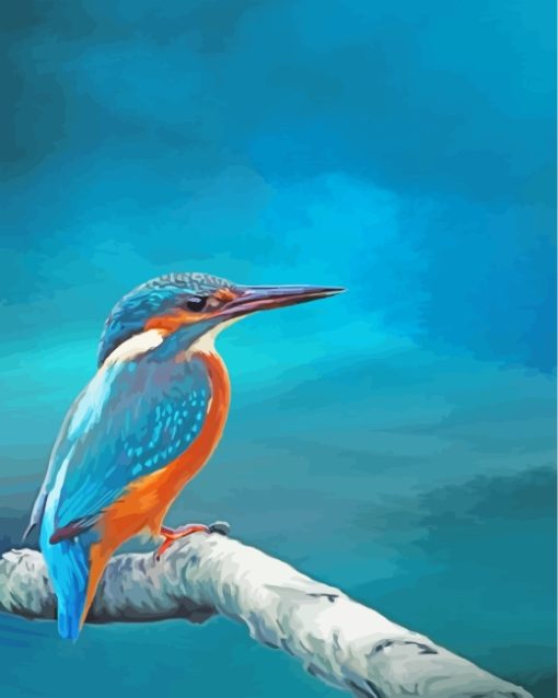Kingfisher Bird Art paint by numbers