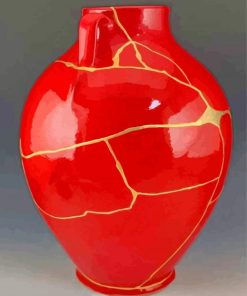 Kintsugi Red Jar paint by numbers