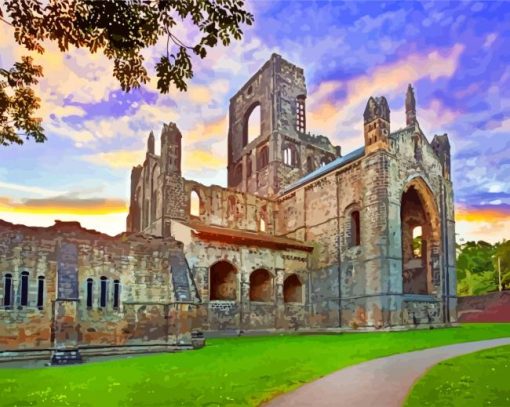 Kirkstall Abbey Leeds paint by numbers