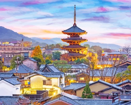Kyoto Japan paint by numbers