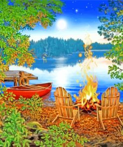 Lakeside Campfire paint by numbers