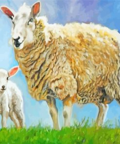 Lamb And Mother Sheep paint by numbers