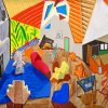 Large Interior Los Angeles By Hockney paint by numbers