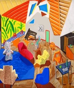 Large Interior Los Angeles By Hockney paint by numbers