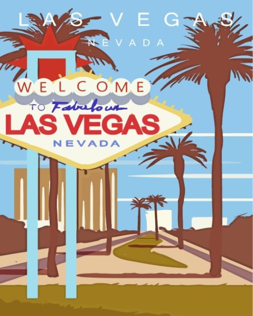 Las Vegas Nevada Poster paint by number