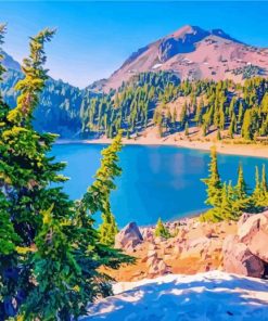 Lassen Park With Lake Helen paint by numbers