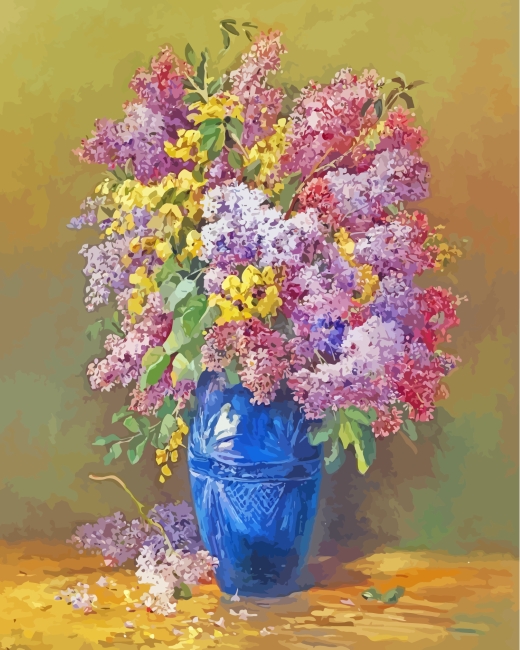 Lilacs IIn Blue Vase paint by numbers