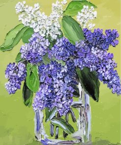 Purple Lilacs In Glass paint by numbers