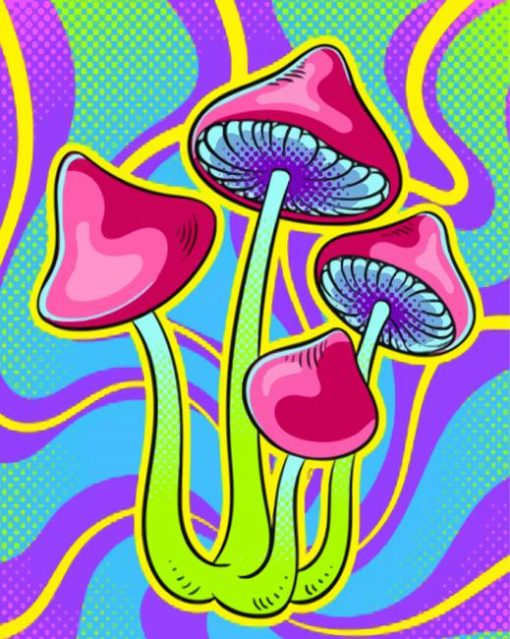 Mushroom Illustration paint by numbers